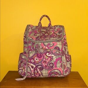 Vera Bradley EUC Campus Laptop Pink Paisley Backpack. So much storage space!